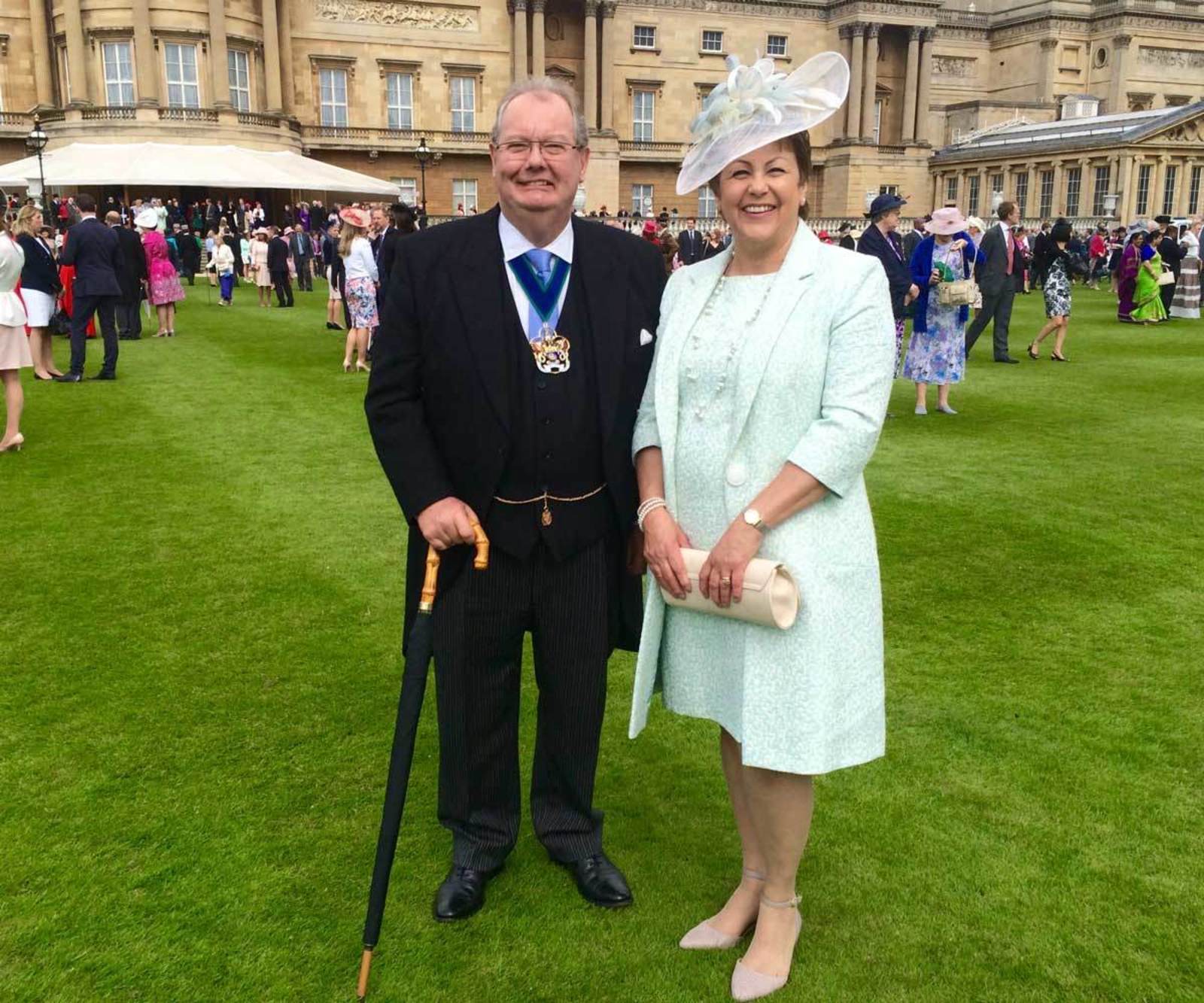 In the garden at Buckingham Palace
