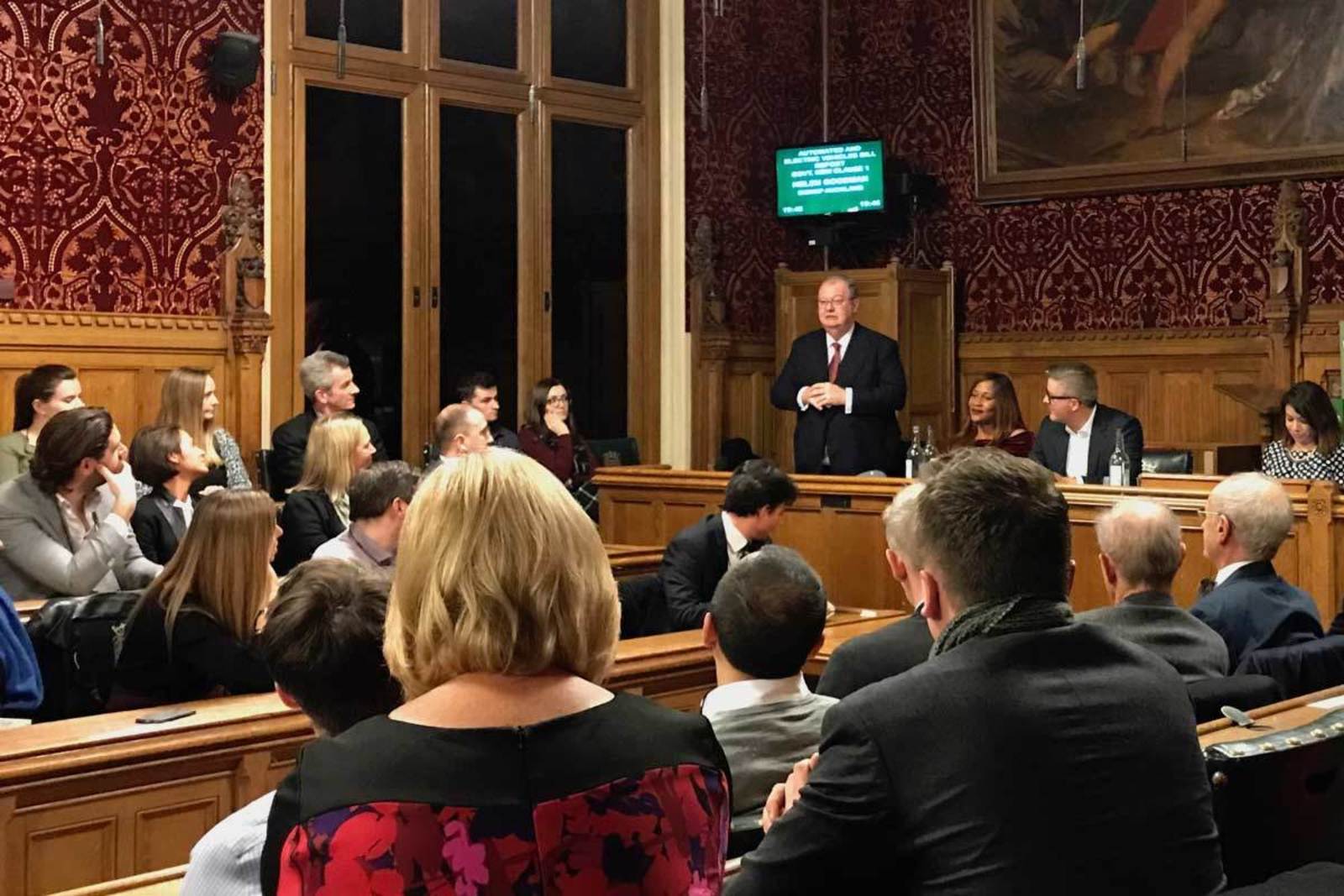 Chair of the Debating Group speaking at Westminster